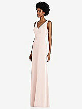 Side View Thumbnail - Blush Square Low-Back A-Line Dress with Front Slit and Pockets