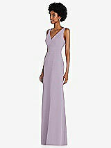 Side View Thumbnail - Lilac Haze Square Low-Back A-Line Dress with Front Slit and Pockets