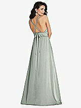 Alt View 1 Thumbnail - Willow Green Deep V-Neck Shirred Skirt Maxi Dress with Convertible Straps