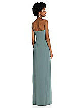 Alt View 4 Thumbnail - Icelandic Draped Chiffon Grecian Column Gown with Convertible Straps