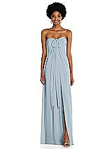 Alt View 3 Thumbnail - Mist Draped Chiffon Grecian Column Gown with Convertible Straps