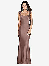 Rear View Thumbnail - Sienna Ruffle Trimmed Open-Back Maxi Slip Dress