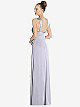 Rear View Thumbnail - Silver Dove Draped Twist Halter Low-Back Satin Empire Dress