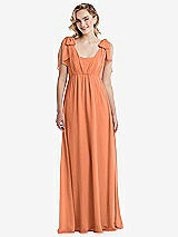 Front View Thumbnail - Sweet Melon Empire Waist Shirred Skirt Convertible Sash Tie Maxi Dress