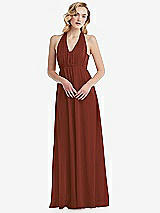 Alt View 5 Thumbnail - Auburn Moon Empire Waist Shirred Skirt Convertible Sash Tie Maxi Dress