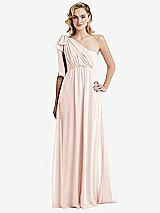 Alt View 3 Thumbnail - Blush Empire Waist Shirred Skirt Convertible Sash Tie Maxi Dress