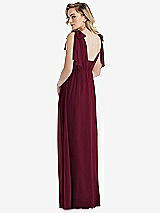 Alt View 2 Thumbnail - Cabernet Empire Waist Shirred Skirt Convertible Sash Tie Maxi Dress