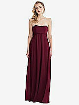 Alt View 6 Thumbnail - Cabernet Empire Waist Shirred Skirt Convertible Sash Tie Maxi Dress