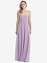 Alt View 6 Thumbnail - Pale Purple Empire Waist Shirred Skirt Convertible Sash Tie Maxi Dress