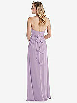 Alt View 7 Thumbnail - Pale Purple Empire Waist Shirred Skirt Convertible Sash Tie Maxi Dress