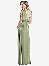 Alt View 2 Thumbnail - Sage Empire Waist Shirred Skirt Convertible Sash Tie Maxi Dress