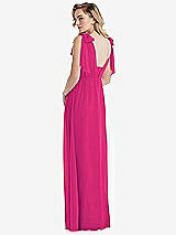 Alt View 2 Thumbnail - Think Pink Empire Waist Shirred Skirt Convertible Sash Tie Maxi Dress