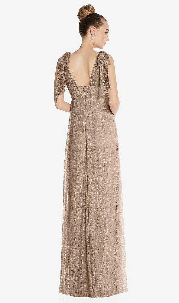 Back View - Topaz Empire Waist Convertible Sash Tie Lace Maxi Dress