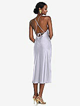 Rear View Thumbnail - Silver Dove Diamond Halter Bias Midi Slip Dress with Convertible Straps