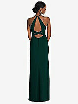 Front View Thumbnail - Evergreen Halter Criss Cross Cutout Back Maxi Dress