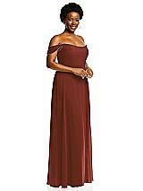 Alt View 2 Thumbnail - Auburn Moon Off-the-Shoulder Basque Neck Maxi Dress with Flounce Sleeves