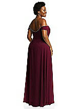 Alt View 3 Thumbnail - Cabernet Off-the-Shoulder Basque Neck Maxi Dress with Flounce Sleeves