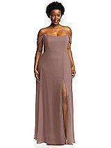 Alt View 1 Thumbnail - Sienna Off-the-Shoulder Basque Neck Maxi Dress with Flounce Sleeves