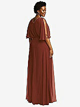 Rear View Thumbnail - Auburn Moon V-Neck Split Sleeve Blouson Bodice Maxi Dress