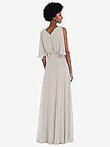 Alt View 3 Thumbnail - Oyster V-Neck Split Sleeve Blouson Bodice Maxi Dress