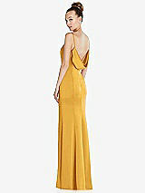 Side View Thumbnail - NYC Yellow Draped Cowl-Back Princess Line Dress with Front Slit