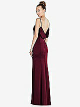 Side View Thumbnail - Cabernet Draped Cowl-Back Princess Line Dress with Front Slit