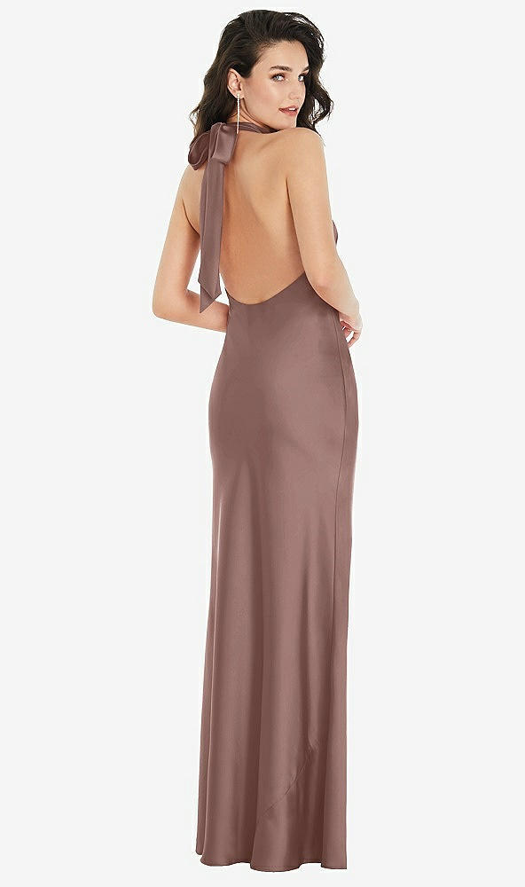 Back View - Sienna Scarf Tie High-Neck Halter Maxi Slip Dress