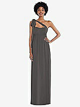 Alt View 2 Thumbnail - Caviar Gray Convertible Tie-Shoulder Empire Waist Maxi Dress