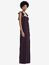 Side View Thumbnail - Aubergine Convertible Tie-Shoulder Empire Waist Maxi Dress