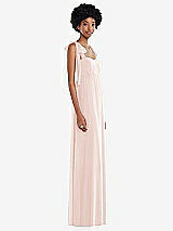 Side View Thumbnail - Blush Convertible Tie-Shoulder Empire Waist Maxi Dress