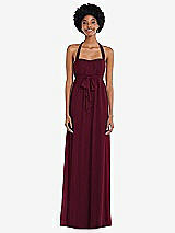 Alt View 1 Thumbnail - Cabernet Convertible Tie-Shoulder Empire Waist Maxi Dress