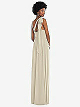 Alt View 3 Thumbnail - Champagne Convertible Tie-Shoulder Empire Waist Maxi Dress