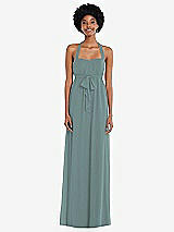 Alt View 1 Thumbnail - Icelandic Convertible Tie-Shoulder Empire Waist Maxi Dress