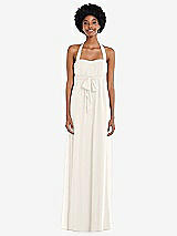 Alt View 1 Thumbnail - Ivory Convertible Tie-Shoulder Empire Waist Maxi Dress