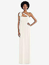 Alt View 2 Thumbnail - Ivory Convertible Tie-Shoulder Empire Waist Maxi Dress