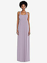 Alt View 4 Thumbnail - Lilac Haze Convertible Tie-Shoulder Empire Waist Maxi Dress