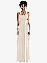 Alt View 4 Thumbnail - Oat Convertible Tie-Shoulder Empire Waist Maxi Dress