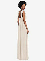 Rear View Thumbnail - Oat Convertible Tie-Shoulder Empire Waist Maxi Dress