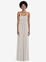 Alt View 1 Thumbnail - Oyster Convertible Tie-Shoulder Empire Waist Maxi Dress