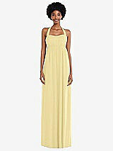 Alt View 4 Thumbnail - Pale Yellow Convertible Tie-Shoulder Empire Waist Maxi Dress