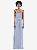 Alt View 1 Thumbnail - Sky Blue Convertible Tie-Shoulder Empire Waist Maxi Dress