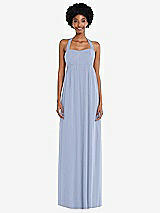 Alt View 4 Thumbnail - Sky Blue Convertible Tie-Shoulder Empire Waist Maxi Dress