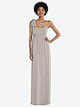 Alt View 2 Thumbnail - Taupe Convertible Tie-Shoulder Empire Waist Maxi Dress