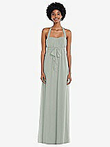 Alt View 1 Thumbnail - Willow Green Convertible Tie-Shoulder Empire Waist Maxi Dress