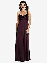 Front View Thumbnail - Bordeaux Cowl-Neck Empire Waist Maxi Dress with Adjustable Straps