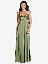 Front View Thumbnail - Kiwi Cowl-Neck Empire Waist Maxi Dress with Adjustable Straps