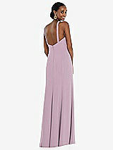 Rear View Thumbnail - Suede Rose Criss Cross Halter Princess Line Trumpet Gown