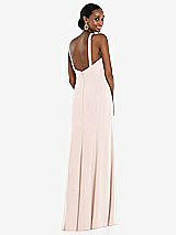 Rear View Thumbnail - Blush Criss Cross Halter Princess Line Trumpet Gown