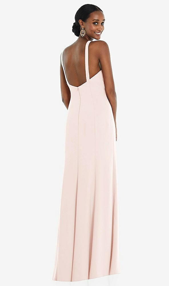 Back View - Blush Criss Cross Halter Princess Line Trumpet Gown