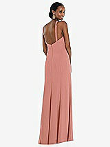 Rear View Thumbnail - Desert Rose Criss Cross Halter Princess Line Trumpet Gown